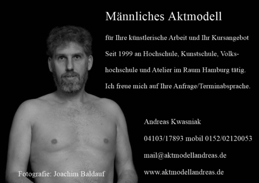 Aktmodell Andreas Hamburg Zeichenmodell Malmodell mnnliches Modell Aktmodel Akt Aktzeichnen Aktmalen Aktplastik Aktfotografie Joachim Baldauf 